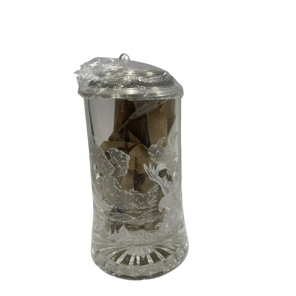 Avon Gift Collection American Eagle Tankard Clear Glass Stein New Without Box
